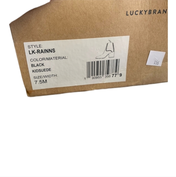 LUCKY BRAND BLACK SUEDE ANKLE BOOTS NIB - Picture 5 of 6